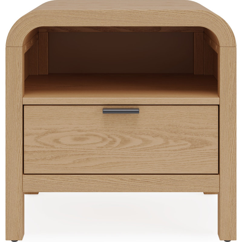 28 W Bedside Table, Timber
