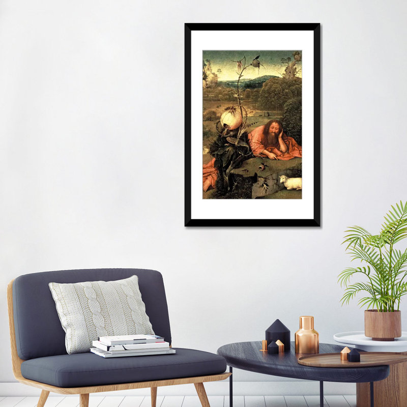 «St. «John the Baptist in Meditation», reproduction d'impression sur toile, H 32 po x l 24 po x P 1 po, Blanc