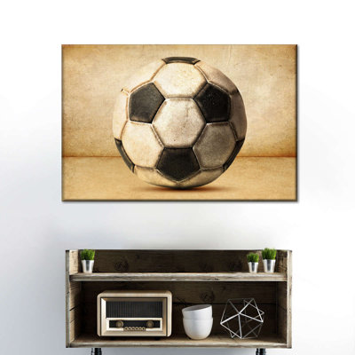 «Old School Soccer Ball», reproduction sur toile tendue