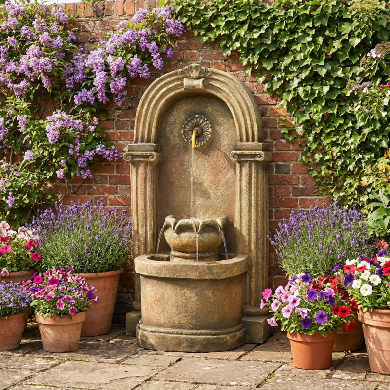 Outdoor Waterfall Fountain with Lights