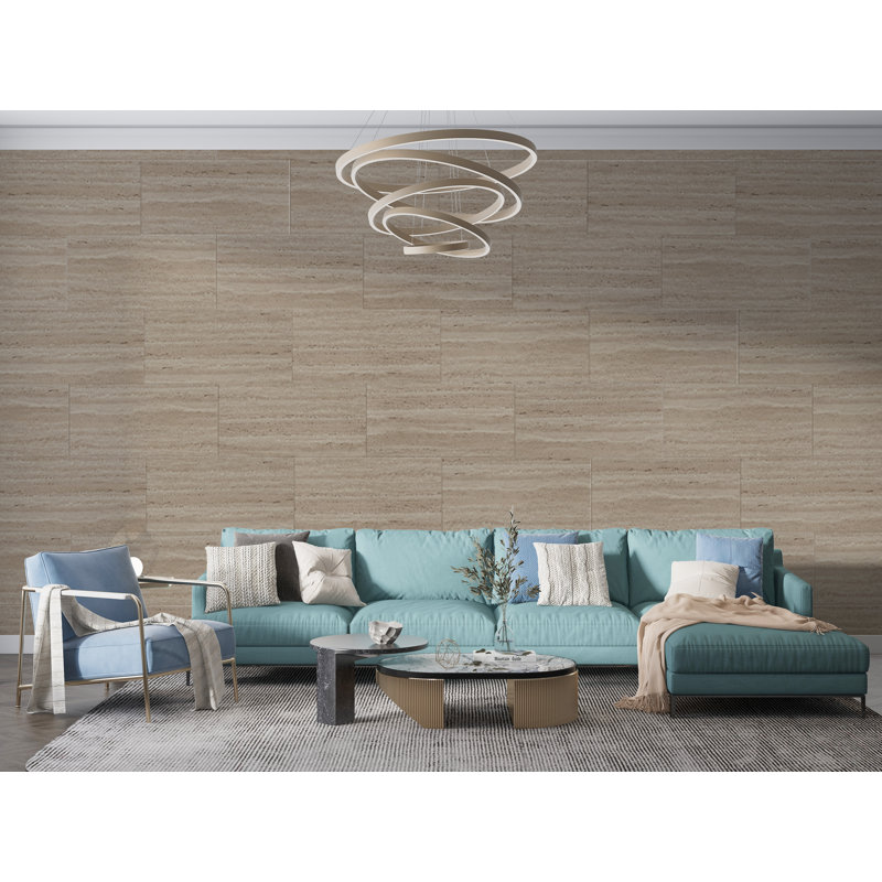 Panneau mural 12 po x 24 po beige travertin
