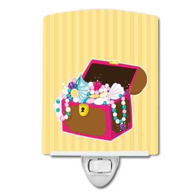 Beach Pirate Chest Ceramic Night Light