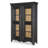 Country Living Vintage Market Glass Front Display Cabinet with LED Light and Wood Shelves