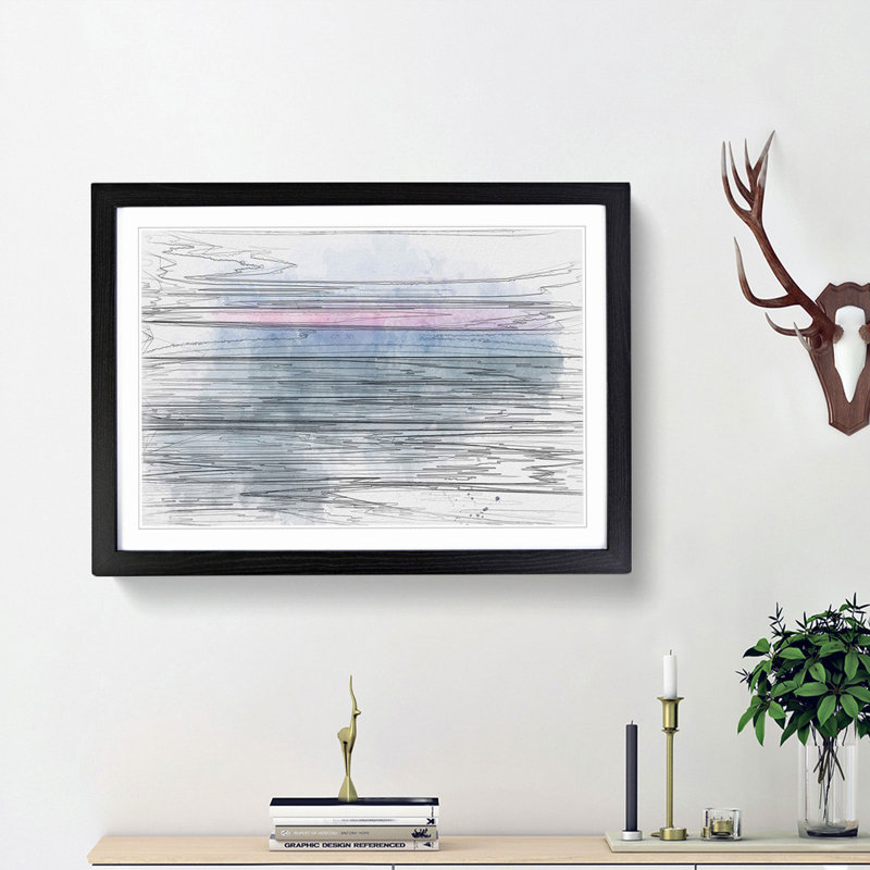 The Horizon in Abstract - Picture Frame Graphic Art Print, Black Framed, 36cm H x 48cm W x 2cm D