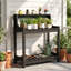 Table de rempotage extérieure résistante aux intempéries, table de jardin avec rangement pour terrasse, cour et pelouse