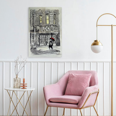 Illustration de paysage urbain rétro d'une pharmacie