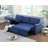 Lucca 84"W Blue Linen Reversible Sleeper Sectional Sofa With Storage Chaise-1251610503