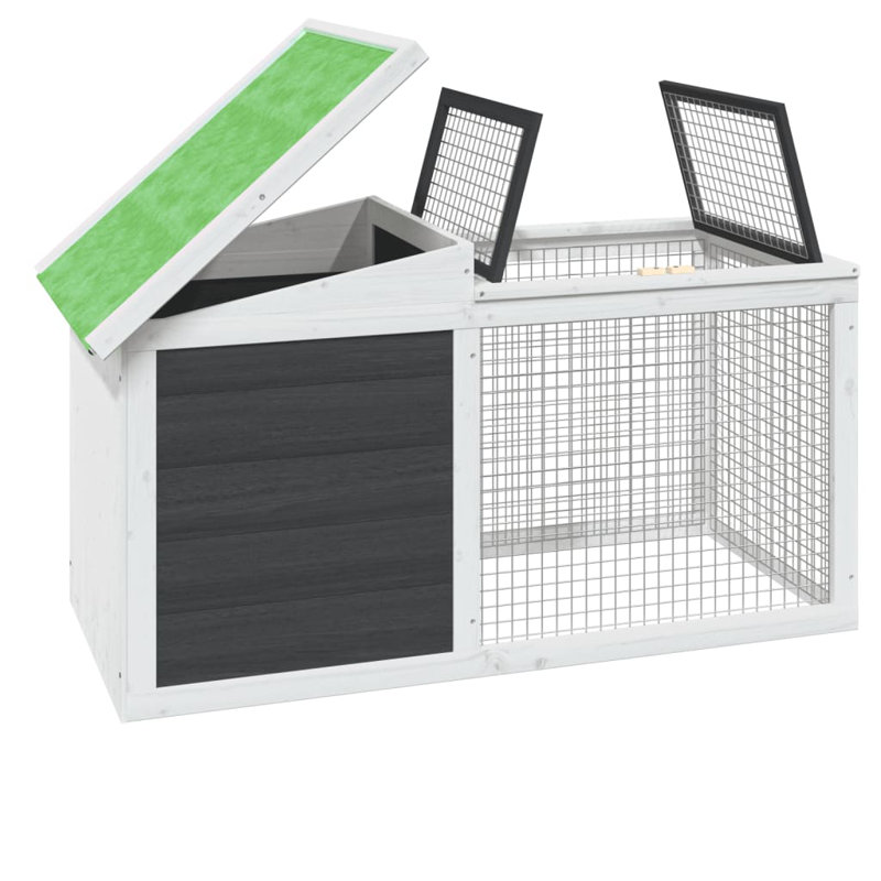Pembroke Weather Resistant Rabbit Hutch, Grey/White
