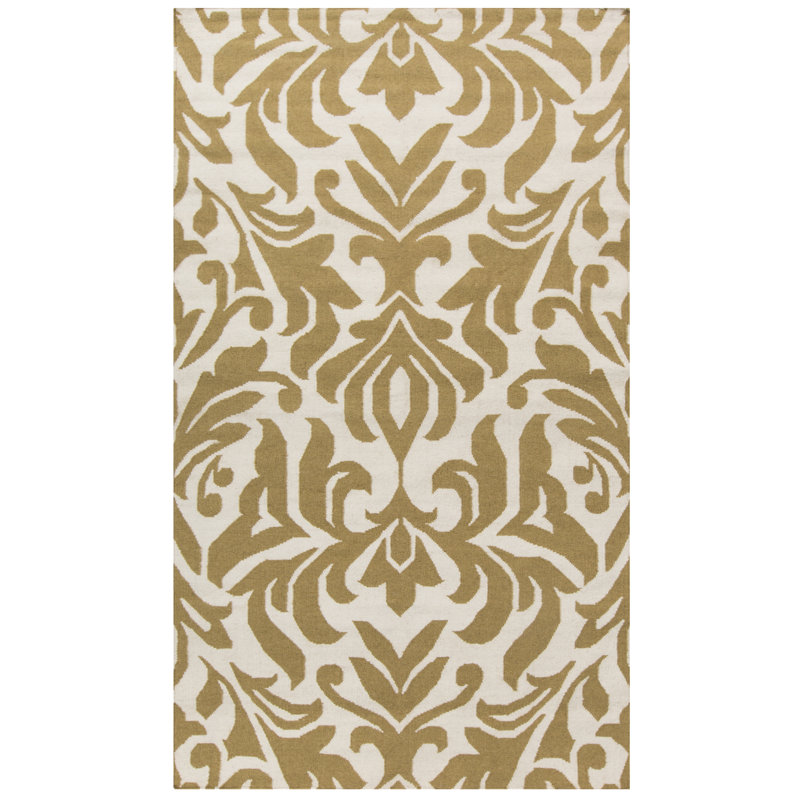 Market Place Wool Damask Indoor Rug, Rectangle 3'6" x 5'6"