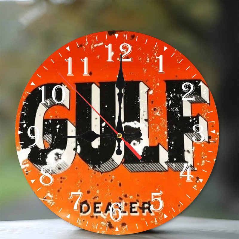 Horloge murale en bois 10 po, mouvement silencieux, à piles (piles AA non incluses), décor artistique, parfait pour les décorations