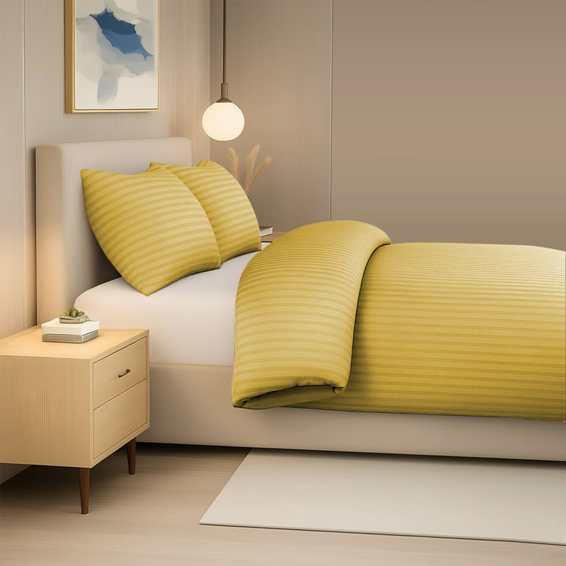 Microfiber Striped Duvet Cover Set, Super King