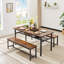 Ensemble de table de salle à manger surdimensionnée 3 pièces avec 2 bancs