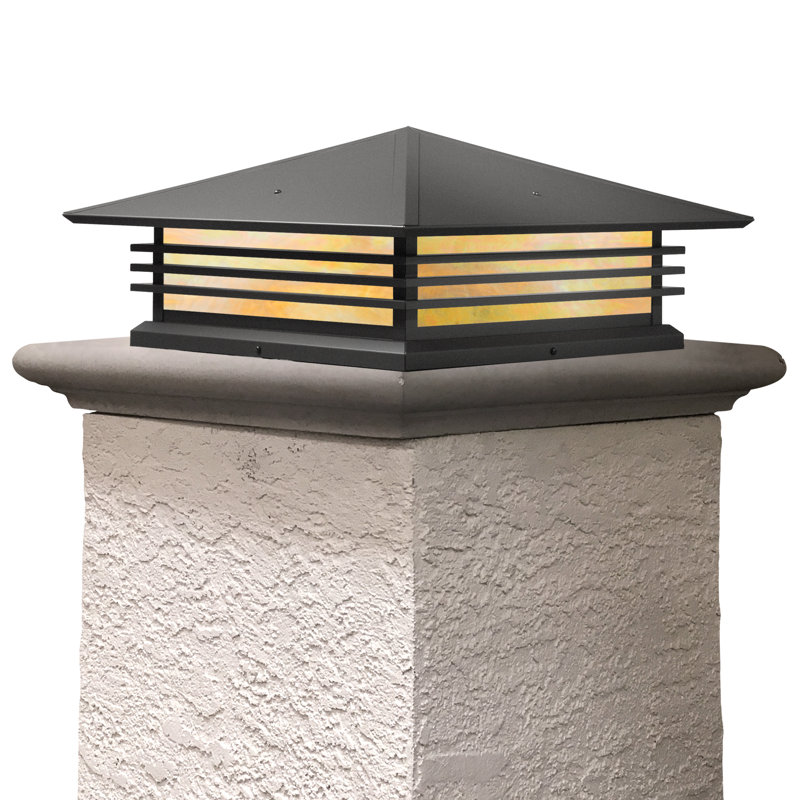 Luminaire suspendu à 2 lumières Abston, H 8 po x l 18 po x P 18 po, Miel, Noir texturé