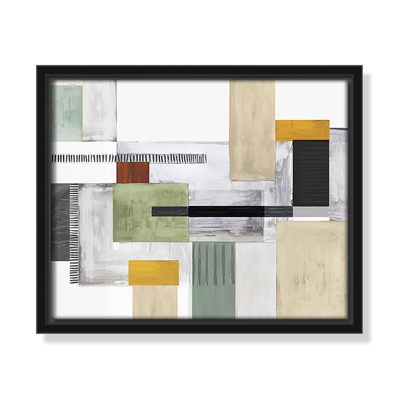 Playful Blocks by Tom Reeves Print, 9.5" H x 11.5" W x 2" D, Black Floater Framed, No Mat