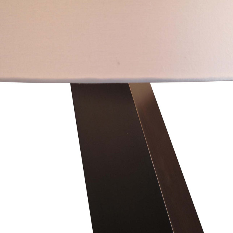 Obelisk Table Lamp - White Cotton-Linen Shade, Walnut