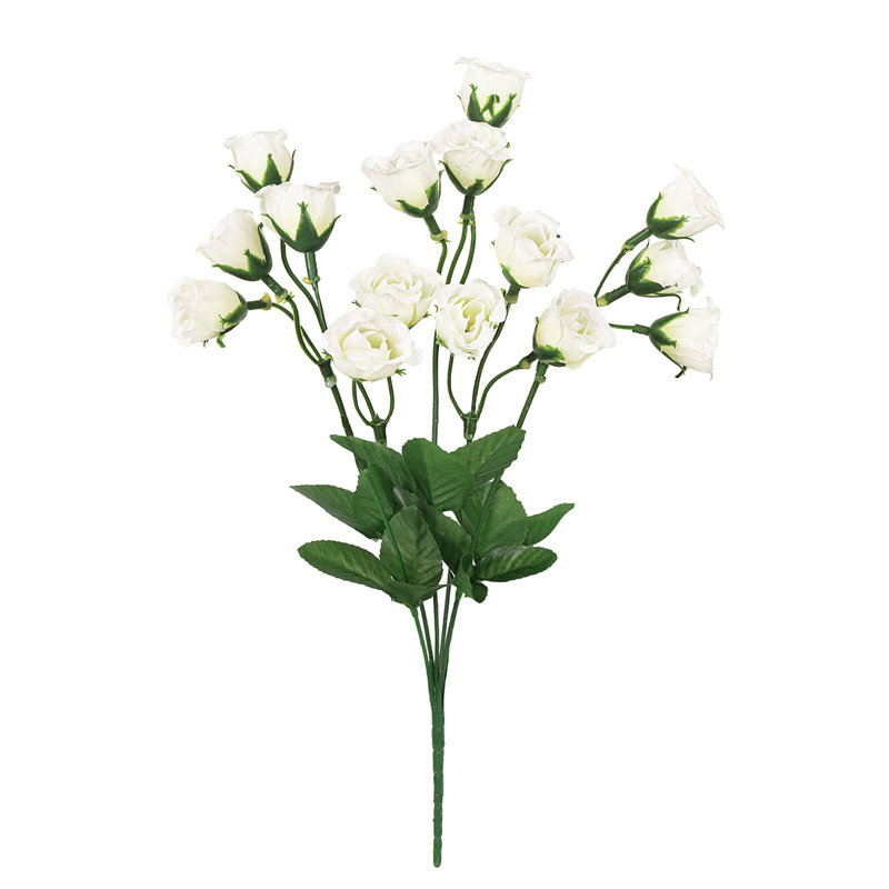Bouquet de roses artificielles, Blanc, crème