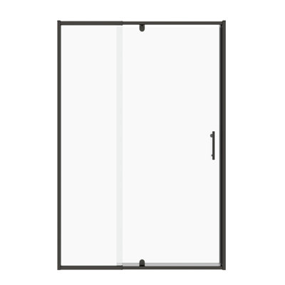 Porte de douche pivotante noire matte 38-42 "x 71", verre trempé 1/4 ", facile à installer, fermeture magnétique, fuite avancée, verre mural réglable en acier inoxydable de H 71 po de largeur l 71 po, noir, trempé Gauche et gauche