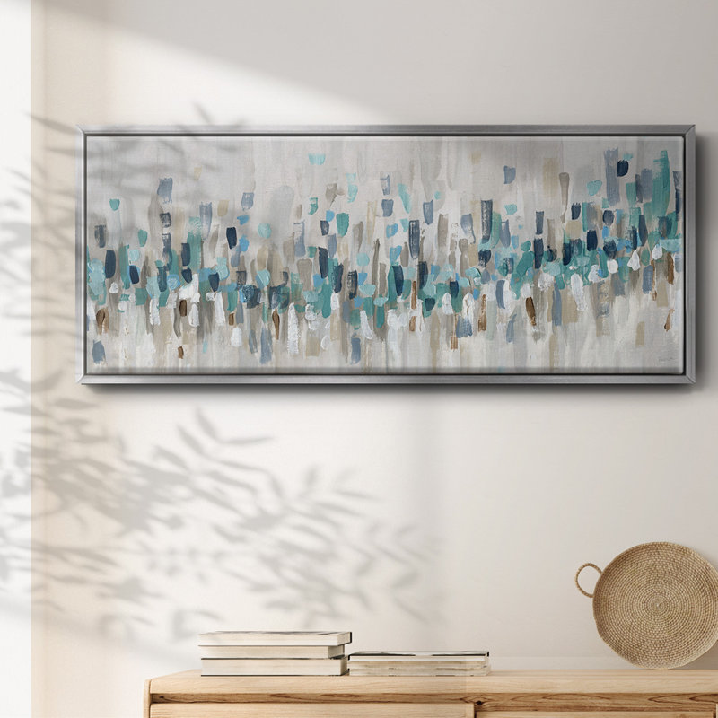 Blue Staccato- Framed Canvas