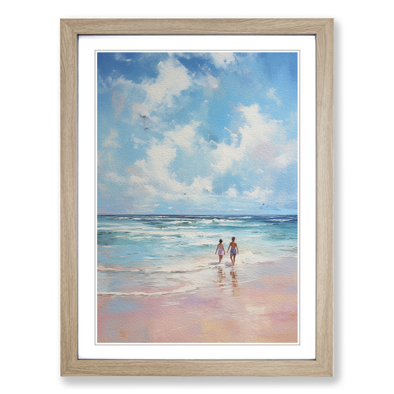 Single Picture Frame Print on Wood, Oak Framed, 34cm H x 25cm W