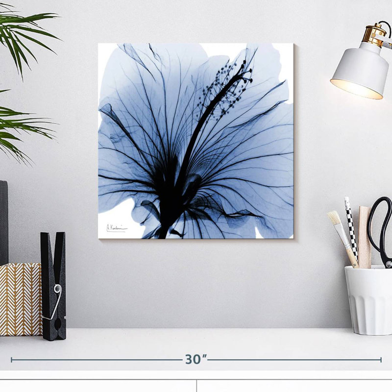 Harnek Indigo Hibiscus Turn, 16" H x 16" W