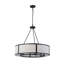 Lustre tambour 6 lumières en tissu