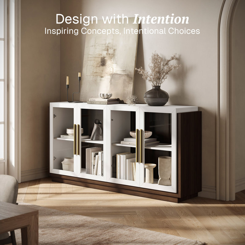 Asada 64'' Sideboard, Brown/White