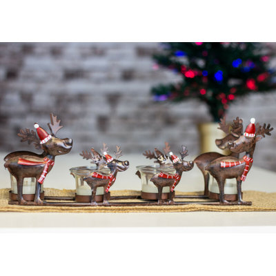 4 Piece Metal Tabletop Tealight Holder Set