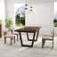 Ensemble de salle à manger de style Mid-Century moderne en bois et chaises rembourrées pour la maison, la cuisine et la salle à manger-674295520-674295522