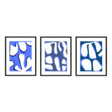 Contemporary Blues Trio 2. Set Of 3 Painting by Andrea Stokes