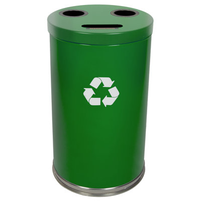 Metal Recycling Steel Open Recycling Bin - 24 Gallons