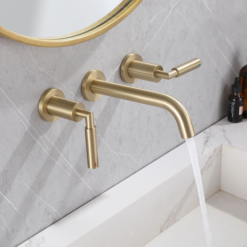 2-handle Bathroom Faucet, Brushed Gold