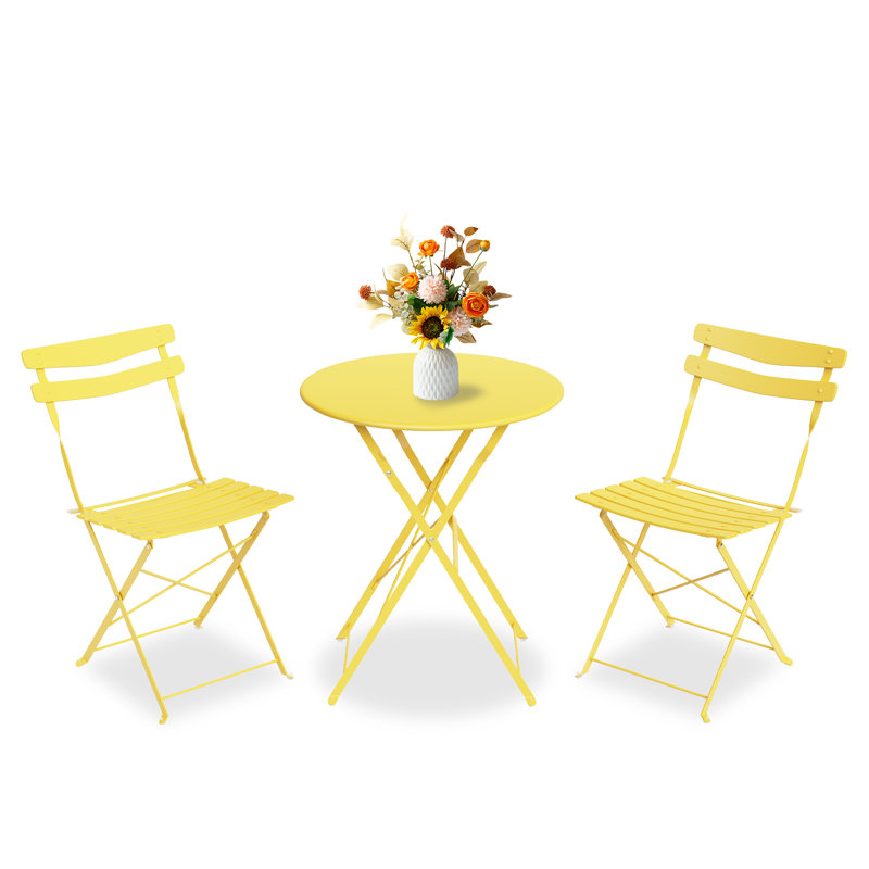Patio Dining Set with, Yellow