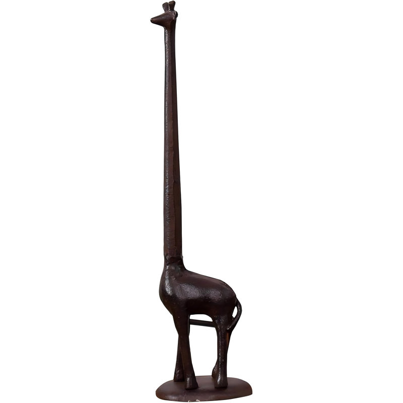 Porte-papier girafe en fonte 3,25 x 17,5 x 4,25 pouces (brun)