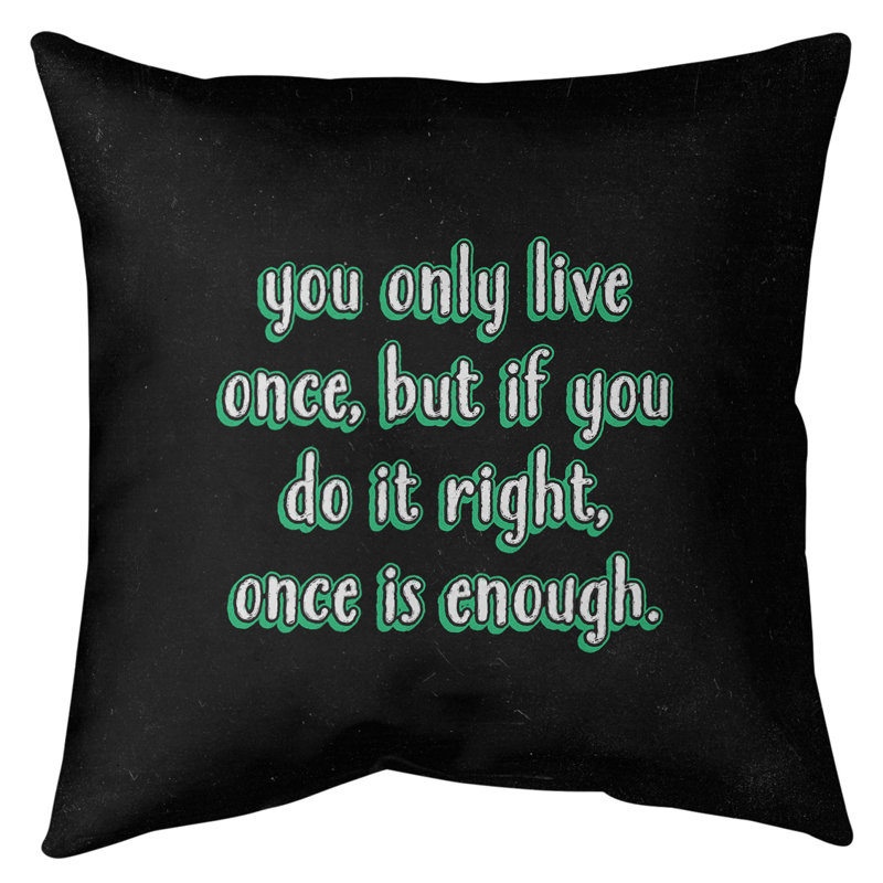 Coussin de sol You Only Live Once, H 28 po x l 28 po, Vert