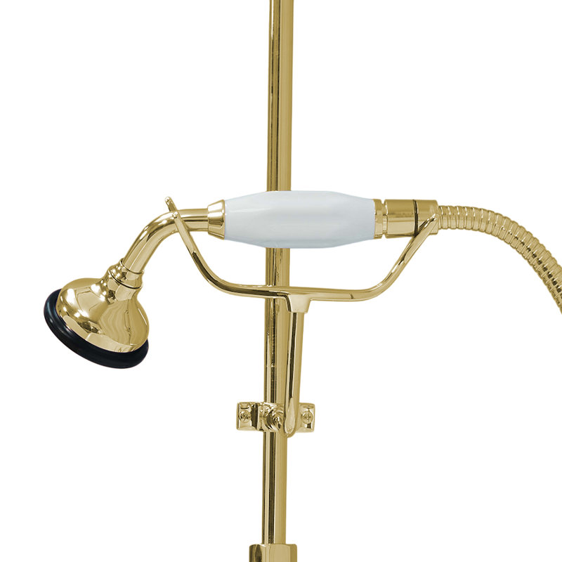 Strom Living Handheld Conversion Unit with Riser Bracket and Diverter Kit, Supercoat Brass
