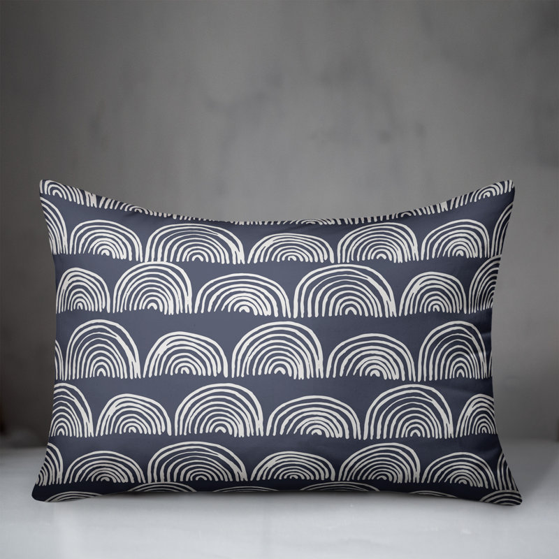 Abstract Outdoor Throw Pillow, Blue