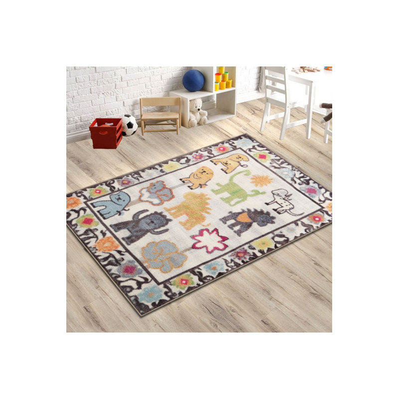 Tapis lavable à motif de figurines d'animaux de la collection Waso de la collection Waso