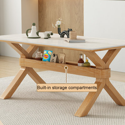 rectangular stone slab dining table