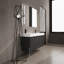 Meuble-lavabo autoportant 60 po avec double lavabo en résine, armoire de rangement avec portes à fermeture douce 60 po