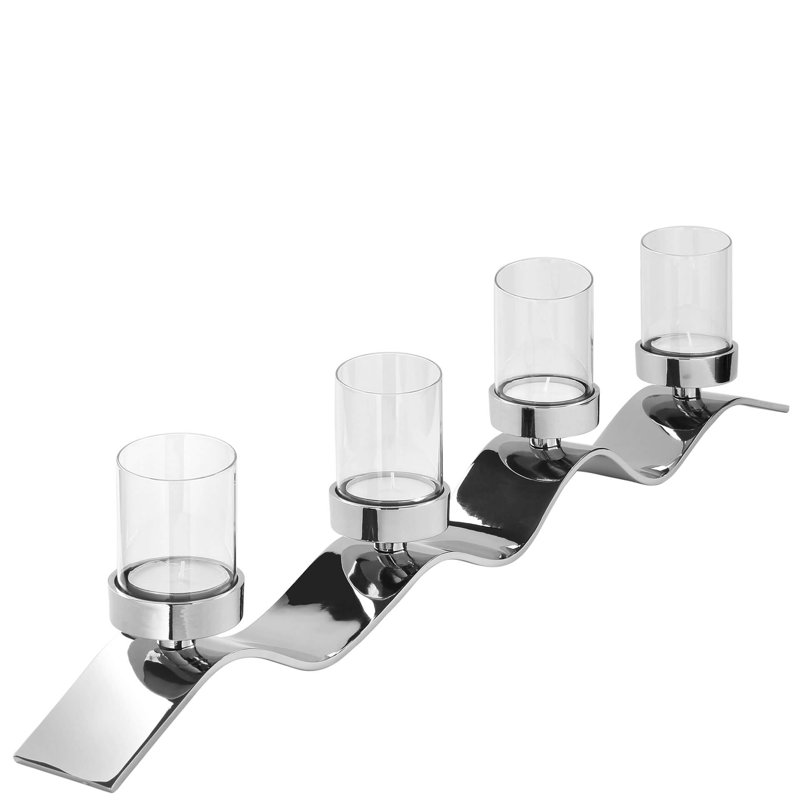 Wave Candelabra, 15cm H x 8cm W x 83cm D