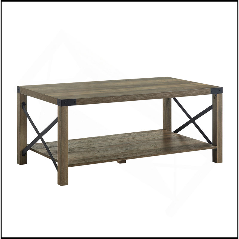 Rustic Oak Finish Coffee Table
