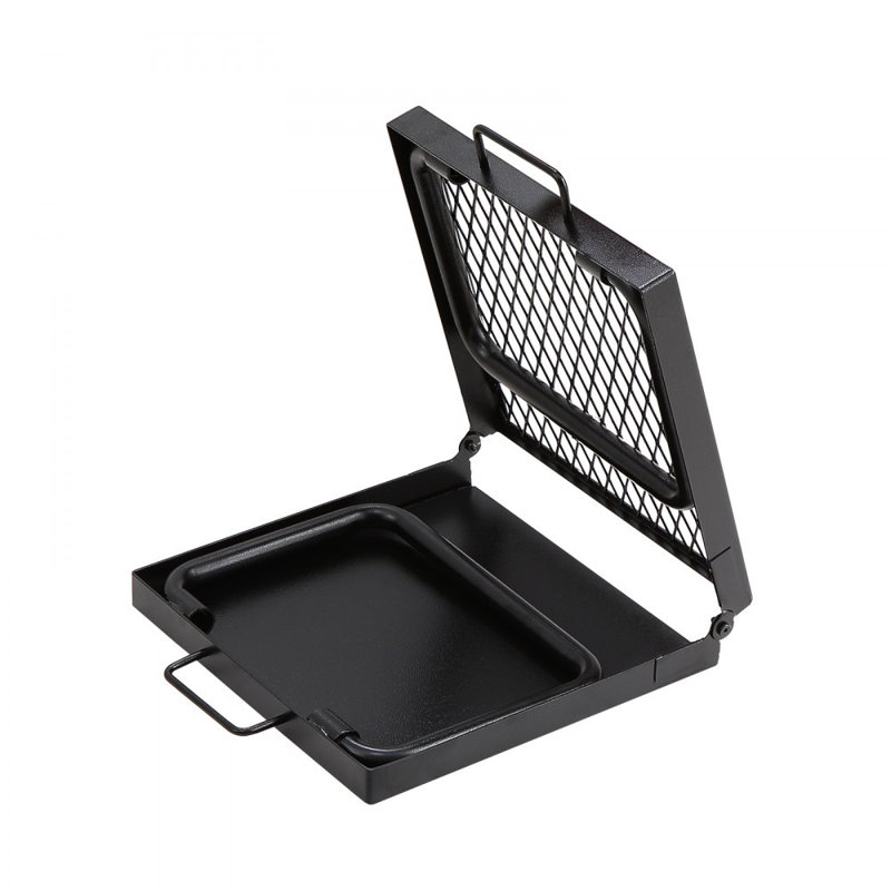 Gril de feu de camp pliant, grille en acier robuste, camping portable 18 po, H 9 po x l 22,4 po x P 11,2 po