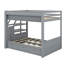Lit superposé convertible double en bois avec escalier de rangement, table d'appoint et 3 tiroirs-225058055