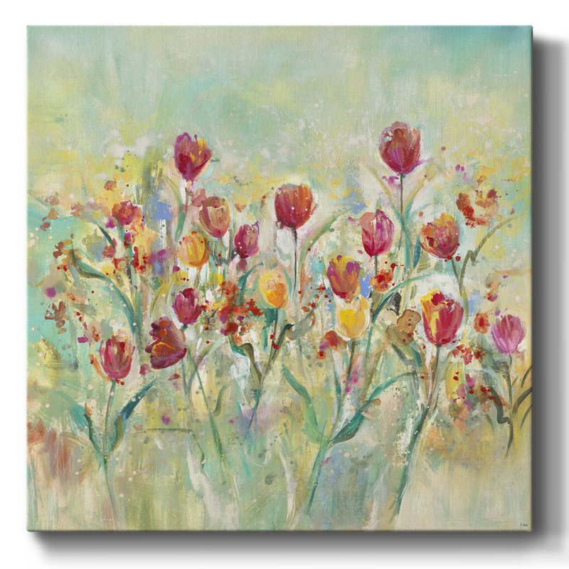 Tulipes d'été - Imprimé, H 8 po x l 8 po x P 1,5 po