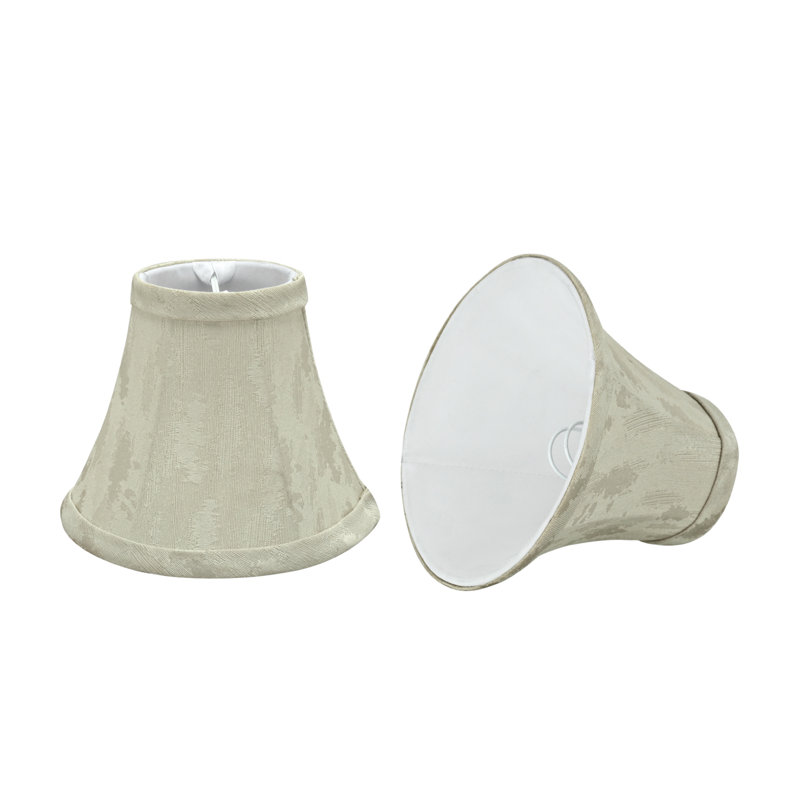 Butter Crème Jacquard Fabric Bell Lamp Shade Set of 2