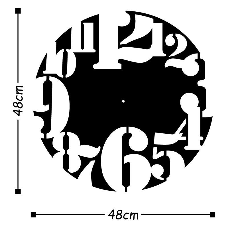 Elegant Black Metal Wall Clock, 19.0 x 19.0 inches | 100% Durable Metal, Thickness: 0.06 inches | Silent Mechanism, Easy Wall Mount | Perfect for Home Decor & Office, Battery Operated (1 AA Battery Required)