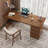 78.74" Nut-brown Rectangular Solid Wood Office Sets