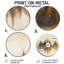Décoration murale ronde en métal «Beige Forest Reflection By The Lake»-369023141