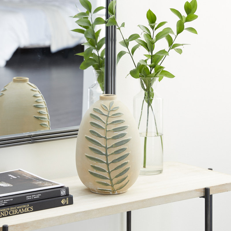 Stoneware Table Vase, 10" H x 7" W x 7" D
