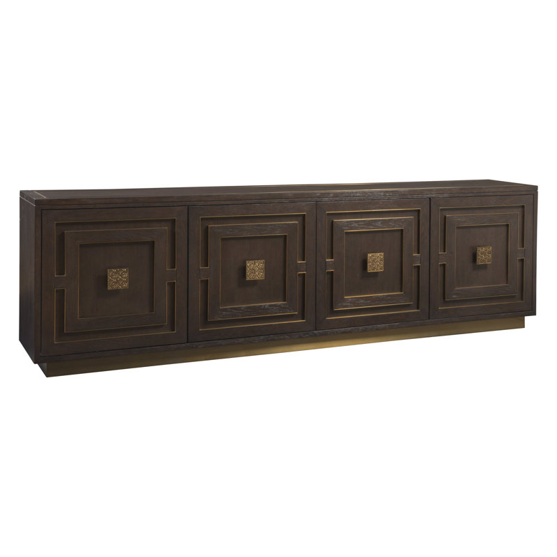 Verbatim Transitional 100" Brown Oak Media Console with Cabinet
